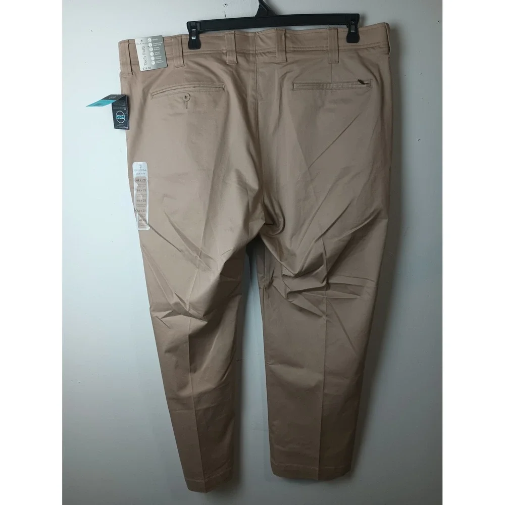 Oak Hill Tech Pant Mens 44x28 Khaki Straight Fit Stretch 37.5 Technology NWT